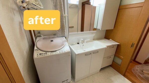 ⭐ 掛川市の洗面台交換｜水漏れによる床腐食を補修しクッションフロア張替えまで施工【洗面リフォーム事例】